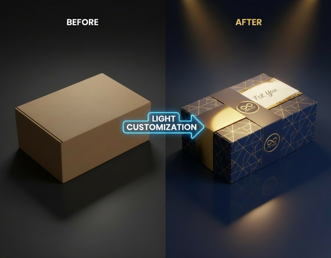 Custom branded boxes or sticker application